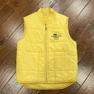 Country Mile Feeds Yellow Zipper Front Vest Size Medium USED